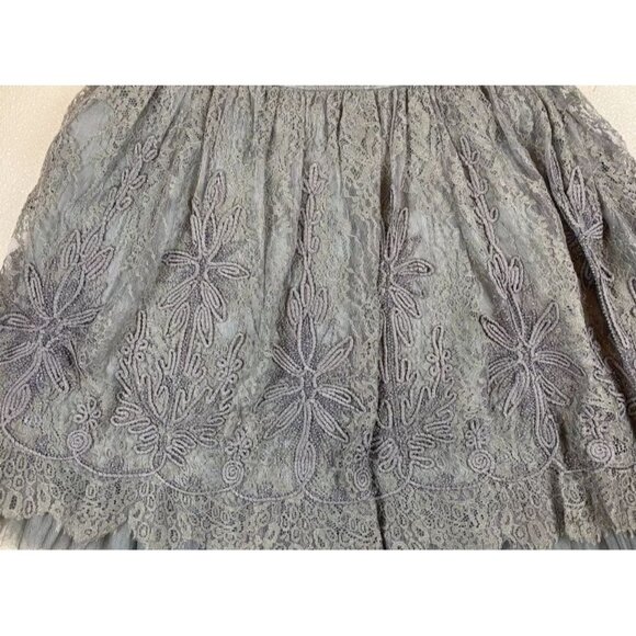 Carmen Marc Valvo Woman 6 Blue Sparkly Fairy Prom Embroidered Lace Beaded Skirt - Picture 13 of 16